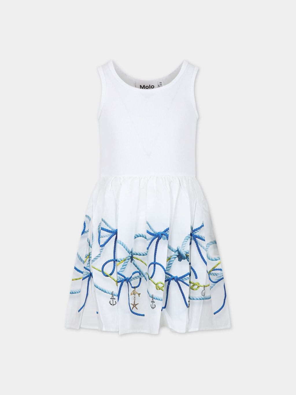 White dress for girl with bows print